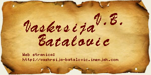 Vaskrsija Batalović vizit kartica
